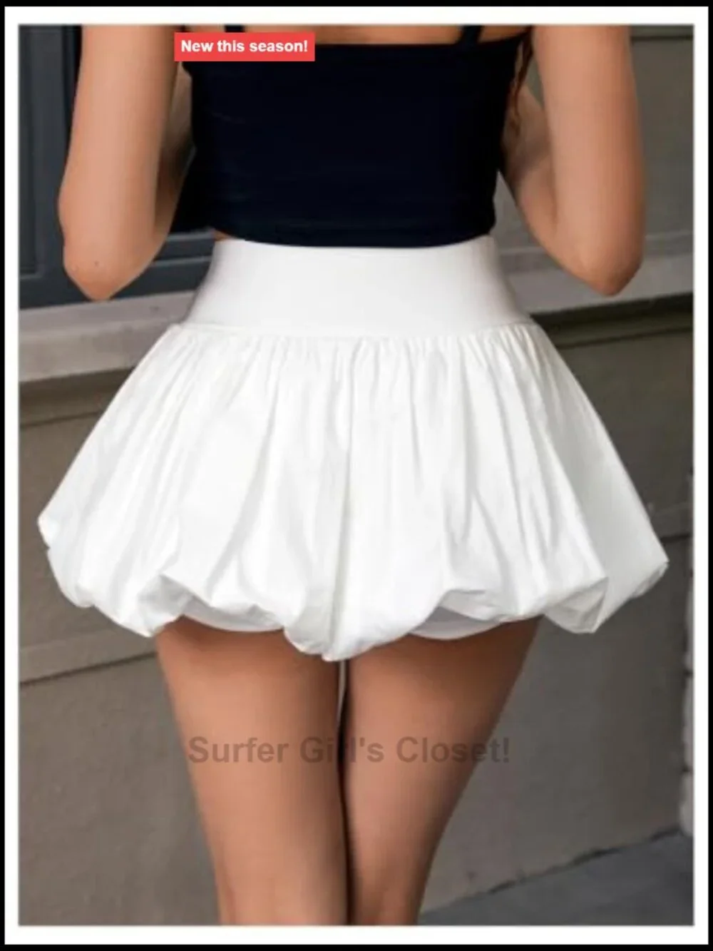 Women's Bubble Skort Elastic Waist Puffy Mini Skirt with Shorts Underneath